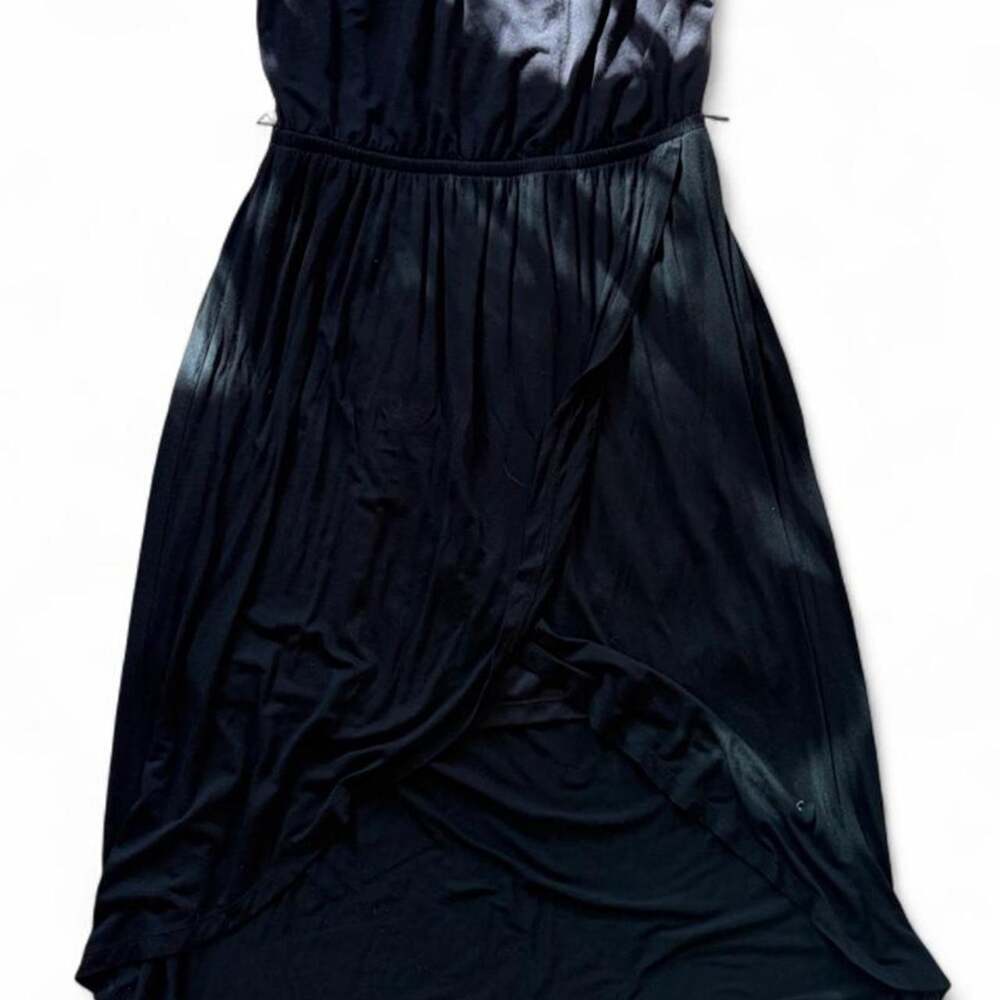 Black strapless maxi dress with